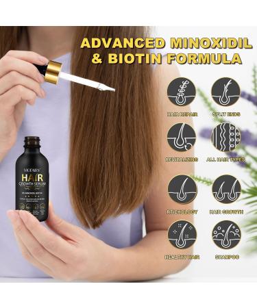 5% Minoxidil Hair Growth Serum for Men & Women | Biotin Hair Regrowth Treatment | Thicker Fuller Healthier Hair - 2.02oz - Buy Online on GoSupps.com