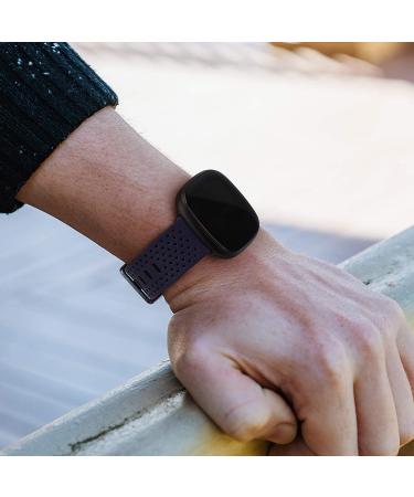 YILED Leather Bands for Fitbit Sense/Versa 3 - Classic Genuine Leather Wristband Large Navy Blue - Buy Online on GoSupps.com