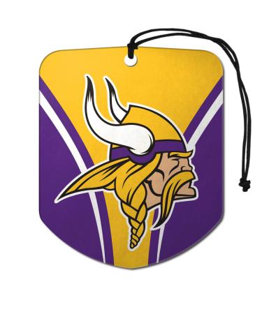 FANMATS 61576 NFL Minnesota Vikings Hanging Car Air Freshener, 2 Pack, Black Ice Scent, Odor Eliminator, Shield Design with Team Logo