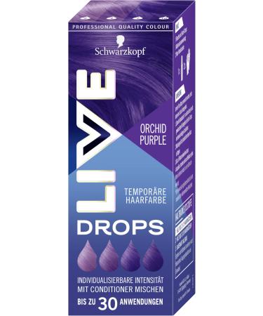 LIVE Schwarzkopf Live Color Drops Orchid Purple (30ml) Dosable Color Drops for a Custom Look Dye Mix with Conditioner Temporary Hair Dye Lasts Up to 12 Washes