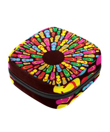 Flip flops pattern sanitary napkins storage bag menstruation pad bag pocket portable menstrual cup pocket with zip for teenage girls women women women