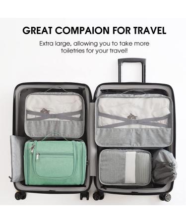 WANDF Large Hanging Toiletry Wash Bag Travel Organizer - Green | Men Women Makeup Cosmetic Case - Buy Online on GoSupps.com