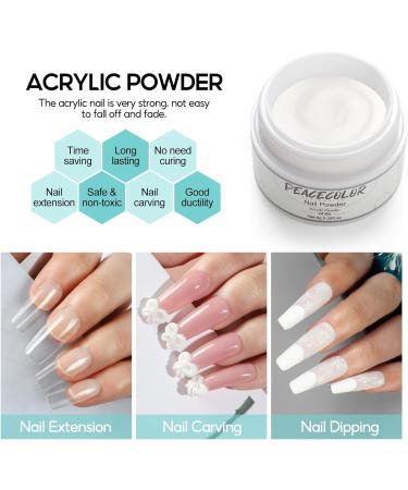 PEACECOLOR Nail Acrylic Powder Kit Nail Carving DIY White Acrylic Powder Professional for Nail Acrylic Extension No Nail Lamp Needed for Beginner Nail Salon Home DIY XA047 - Buy Online on GoSupps.com