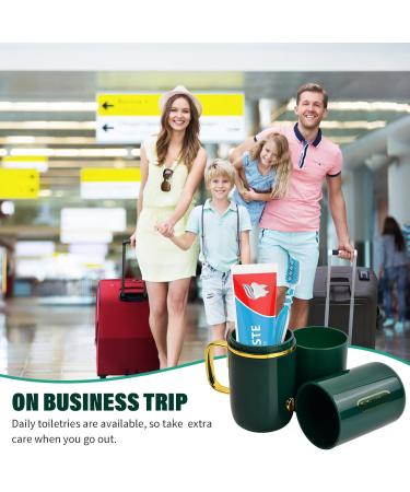 Travel Toothbrush Case & Holder - Dark Green Travel Mug for Camping & Home | Toothbrush & Toothpaste Storage - Buy Online on GoSupps.com