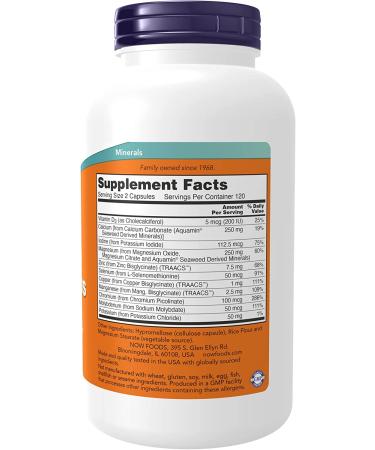 Now Foods Full Spectrum Minerals - 240 Veg Capsules for Optimal Health - Buy Online on GoSupps.com