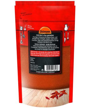 Ostmann Chili Birds Eye Ground 250g - Extremely Hot Chili Powder for Meat & Pasta Dishes | Fiery Aroma - Buy Online on GoSupps.com