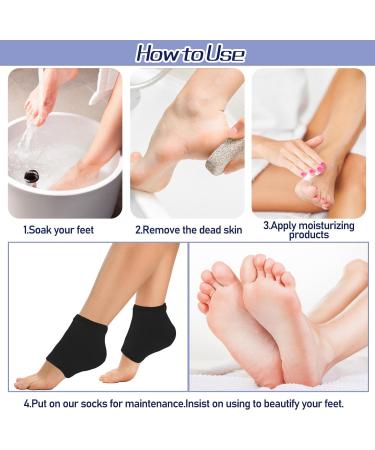Wllhyf Ventilated Moisturizing Gel Socks - Soft Open-Toe Spa Socks for Foot Care & Treatment | Hydrate Dry Cracked Feet - Buy Online on GoSupps.com