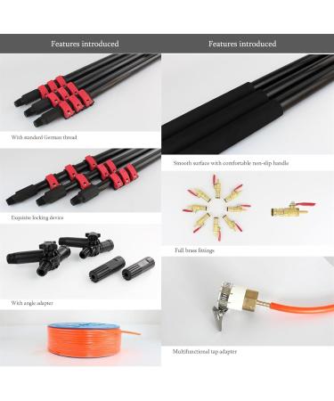 Window Cleaning Brush Water Fed Pole Kit 3.6-11M Length Window Cleaning Poles Aluminum Outdoor Window Cleaner Extendable Telescopic Pole Water Fed Brush Spray Washer For Window Glass/Solar P One Color 7.2m/24FT - Buy Online on GoSupps.com
