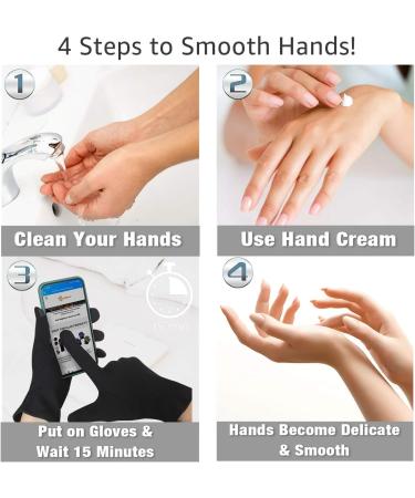 EvridWear 100% Cotton Touchscreen Moisturizing Beauty Gloves with Elastic Cuff Natural Cosmetic Therapy Gloves for Eczema SPA Dry Hands Care Overnight (Black Large) 2 Pairs - Buy Online on GoSupps.com