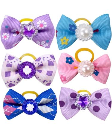 60pcs Dog Hair Bows - Grooming Bows for Dogs with High Tenacity Rubber Bands - 30 Beautiful Puppy Bows in Mix - Buy Online on GoSupps.com