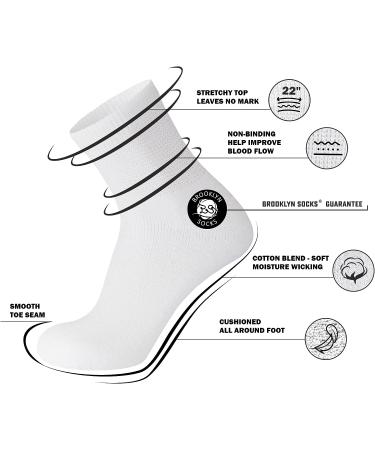 Premium Diabetic Cotton Quarter Length Athletic Socks - White (Size 10-13) | 6 Pairs - Buy Online on GoSupps.com