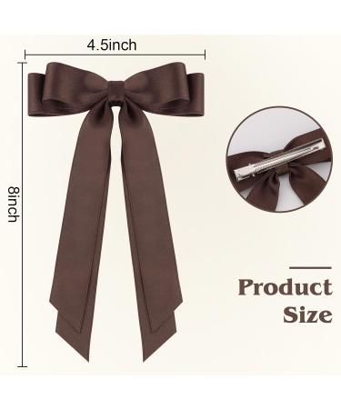 REYIN-CHHN Hair Bows for Women Hair Ribbons with Metal Alligator Clips Coquette Bows Preppy Teen Girl Gifts Trendy Stuff Cute Hair Accessories Aesthetic Things (black brown khaki) - Buy Online on GoSupps.com