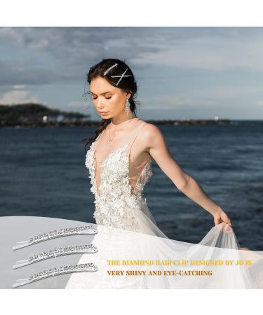 BLMHTWO Rhinestone Hair Clips - Set of 12 Sparkling Crystal Bobby Pins for Styling - Silver, 6cm - Buy Online on GoSupps.com