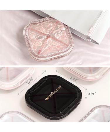 Compact Pink Pill Organizer - 4 Compartments for Vitamins & Medications | Travel & Camping Moistureproof Case - Buy Online on GoSupps.com