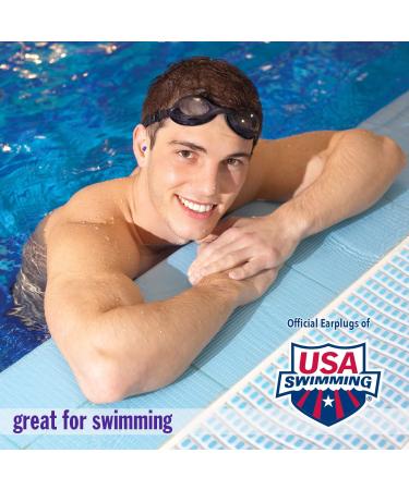 Mack's AquaBlock Swimming Earplugs - Waterproof Reusable Silicone Ear Plugs - 2 Pair, Purple - Buy Online on GoSupps.com