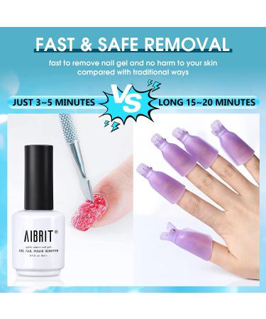 AIBRIT Gel Nail Polish Remover 2 Pack Set 0.5 fl oz./15ml - Quick & Easy Removal - Buy Online on GoSupps.com