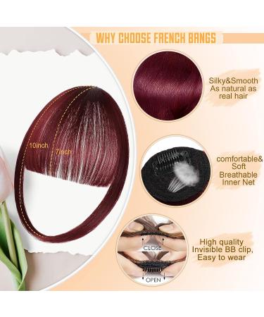 Wine Red French Bangs Hair Clip - Easy to Use Faux Bangs Extensions for Daily Wear - Buy Online on GoSupps.com