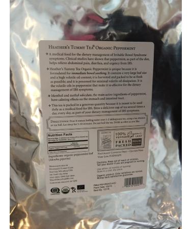 Organic Peppermint Tummy Tea by Heather's Tummy Care - Caffeine Free, 16 oz for Bowel Soothing Relief - Buy Online on GoSupps.com