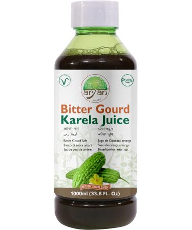 Aryan Herbals Karela Bitter Gourd Juice May Help in Sugar Control Immunity & Digestion Booster No Added Sugar & Artificial Colors Natural Juice Tastes Bitter But Good For Health- 1000 ml