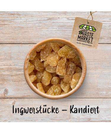 Buy 2x100g Slightly Candied Dried Sulphurised Ginger Pieces - Spicy Gourmet Snack | International Shipping Available - Buy Online on GoSupps.com