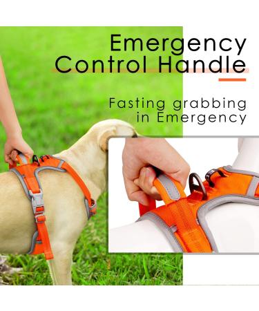 Thinkpet Anti-Pull Dog Harness with Handle - Adjustable Breathable Reflective for Medium Dogs - Orange (1 Pack) - Buy Online on GoSupps.com