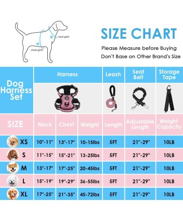 Nestroad Pink Dog Harness for Medium Dogs - Anti-Pull Safety Belt | Size M (Neck 33-43cm Chest 43-64cm) - Comfortable & Padded - Buy Online on GoSupps.com