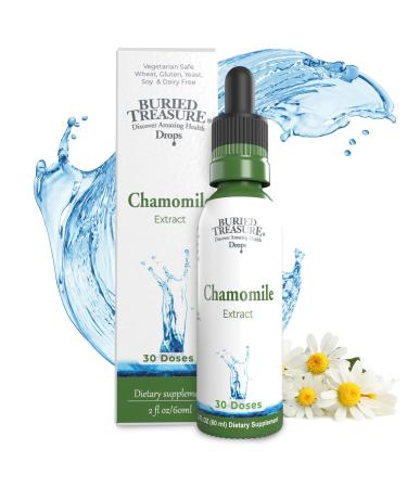 Buried Treasure Chamomile Drops 30 Servings 2oz Liquid Herbal Calm Supplement for Relaxation Support No Sugar Added