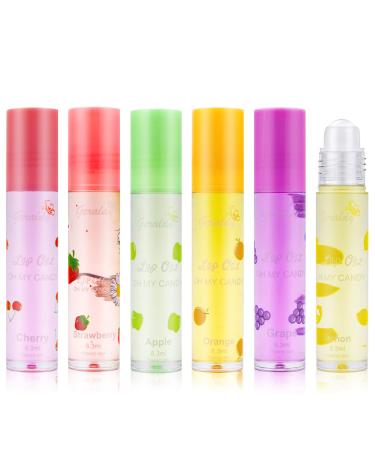 DAGEDA 6 PCS Fruit-Flavored Lip Gloss, Fresh Lip Glaze Transparent Colorless Moisturizing Lip Lotion, Lip Oil Gloss Liquid Lipstick Can Keep Your Lips Moisturized And Plumper For A Long Time,Lip Care 0.21 Fl Oz (Pack of 6)