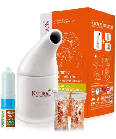 Natural Solution Himalayan Pink Salt Ceramic Salt Inhaler with Nasal inhaler, Original, 1 Count