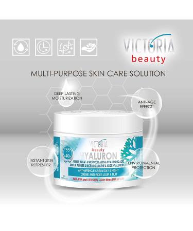 Hyaluron & Amber Algae Anti-Aging Cream - Day & Night for 40+ | Micro-Collagen & Hyaluronic Acid - 50ml - Buy Online on GoSupps.com