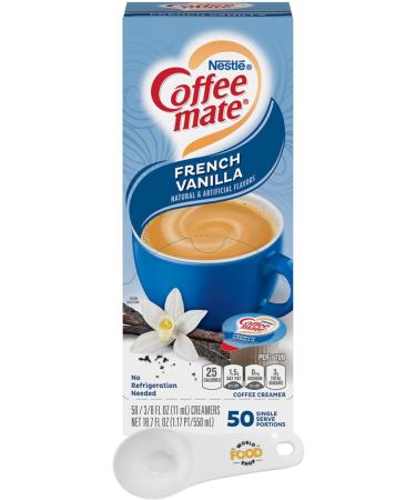 World Food Shop Nestle Coffee Mate Box of 50 liquid coffee tins with spoon World Food Shop French Vanilla