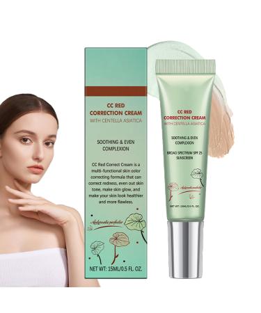 Cc Cream Red Corrector Red Correct Cc Cream cr me correctrice de couleur pour une uniformit naturelle hydrate la peau et le facteur de protection solaire 15 ml vert