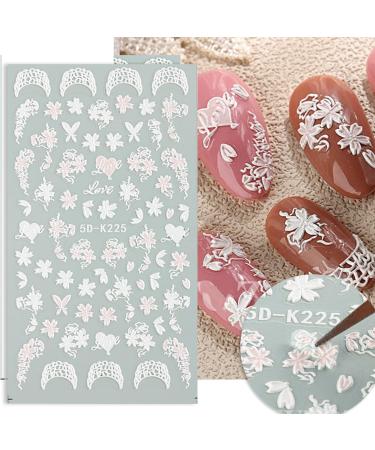 5D Embossed Flower Nail Art Stickers - Colorful Spring Summer Decorations for DIY Nails - Buy Online on GoSupps.com