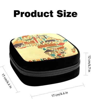 GIAPB Period Bag - African Animal Color Sanitary Napkin Storage & Makeup Pouch - Buy Online on GoSupps.com