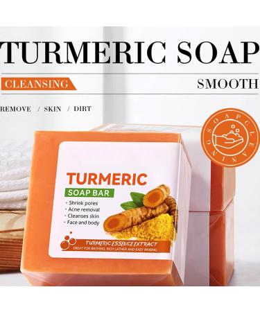 KOAHDE Turmeric Skin Brightening Soap Deep Cleaning Ginger Soaps Turmeric Soap Hyperpigmentation Organic Turmeric Soap Ginger Bath Soap Turmeric Handmade Soap Bar Cleansing Natural Handmade Soap - Buy Online on GoSupps.com