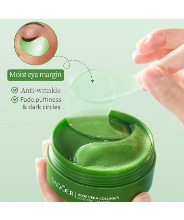 Aloe Vera Eye Masks - 60 PCS Under Eye Patches for Puffy Eyes & Dark Circles - Hydrating Gel Pads to Reduce Wrinkles & Improve Skin Firmness - Buy Online on GoSupps.com