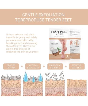 3 Pairs Foot Mask - Exfoliating Peeling Socks for Soft Smooth Feet | Dead Skin & Cornea Remover | Ideal for Men & Women - Coconut Scent - Buy Online on GoSupps.com