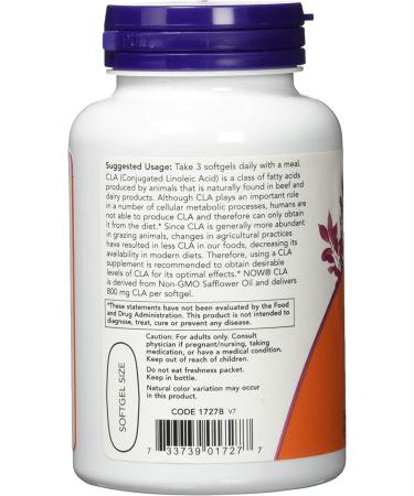 CLA 800mg Now Foods 90 Softgel - 90 Count (Pack of 1) | Conjugated Linoleic Acid Supplement - Buy Online on GoSupps.com