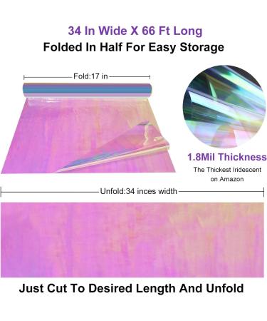 66 ft x 34 in Extra Wide Iridescent Cellophane Wrap Roll - Rainbow Colored Film for Gift Baskets, Treats, Gifts, Crafts & Holiday Decor - Buy Online on GoSupps.com