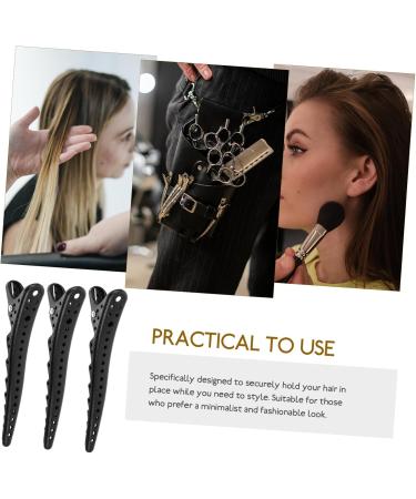 HAPINARY 6pcs Billed Hair Clips Non Slip Hair Clamp Hairdresser Clips Hair Barrettes Hair Pin Black Abs - Buy Online on GoSupps.com