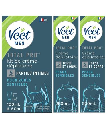 Veet Men Intimate Hair Removal Kit - Hair Removal Cream 100 ml and Care Balm 50 ml - 2 Depilatory Creams for Sensitive Skin 2