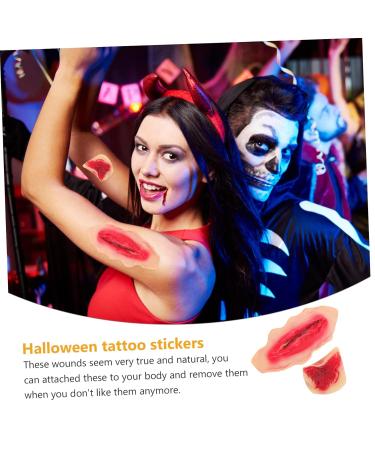 FRCOLOR 2pcs Scar Temporary Stickers | Latex Fake Wounds Makeup | Halloween Body & Wound Stickers for 3D Effects | International Shipping Available - Buy Online on GoSupps.com