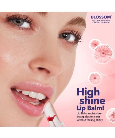 Blossom Custom Color Changing Strawberry Scented Lip Balm 2 Pack - Red Shimmer Sparkle Lip Stain infused with Real Flowers 6g - Buy Online on GoSupps.com