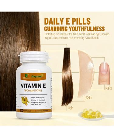 Wins Town Vitamin E Softgels 180mg (400IU), Immune Support, Master Antioxidant, Supports Healthy Hair, Skin & Nails, 100 Capsules - Buy Online on GoSupps.com