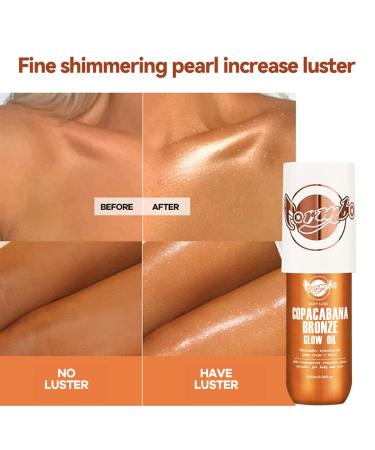 Body Glow Oil Shimmering Highlighter Liquid with Warm Bronze Glow 90ML Non-Sticky & Lightweight Moisturizer for Face&Body Beach Vacations&Evening Glow(03#) - Buy Online on GoSupps.com