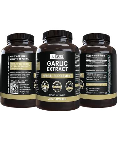 Pure Original Ingredients Garlic Extract (365 Capsules) No Magnesium Or Rice Fillers Always Pure Lab Verified 365 Count (Pack of 1) - Buy Online on GoSupps.com
