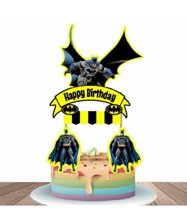 Batman Superhero Birthday Cake Topper Cake Decoration Self-assembly