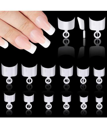Vetpw 600 pieces round form French false nail tips set acrylic fake nail tips artificial nails art tips for women diy nail design 12 sizes (white) - Buy Online on GoSupps.com