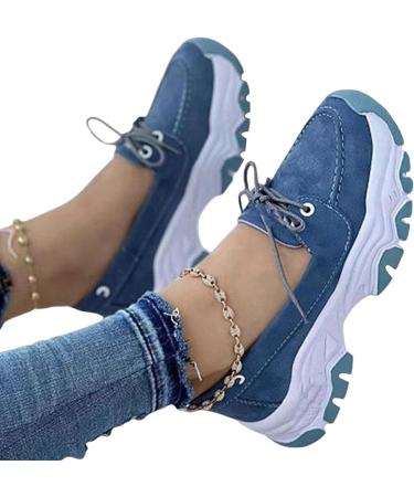 Gonipol Orthopedic Women's Casual Walking Shoes Blue US 7.5 | Arch Support Sneakers - Buy Online on GoSupps.com