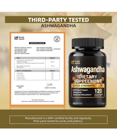 Sound Health Bloom Ashwagandha Capsules Supplements - Ashwagandha Powder for Women & Man | Vegan Plant Based Gluten-Free Non-GMO | 120 Capsules (60 Servings) - Buy Online on GoSupps.com
